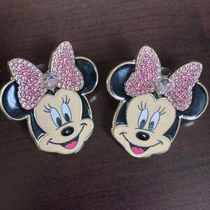Disney Baublebar Minnie with pink bow earrings